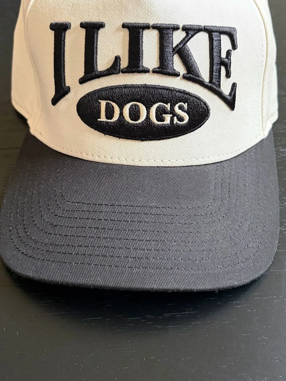 I Like Dogs Cream & Black 5-Panel Hat